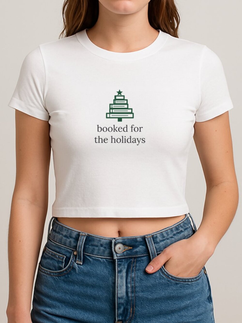 Booked for the Holidays Christmas Baby Tee